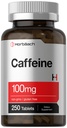 Horbäach Cafeine Pills 100mg 250平方块 蔬菜配方 Non-GMO, Gluten 免费补充