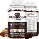 蘑菇 Gummys 10 Blend Mushrooms Complex 2500mg with Lions Mane, Cordyceps, Turkish Tail, Chaga, Reishi Supplement-Focus, Clarity, Memory, Energy, Immune Supports-60 Gummys (中文(中国大陆) ).