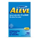 Aleve Pain Reliever & Fever Reductioner Gelcaps, Naproxen Sodium, 头痛和背部及身体疼痛救济药物,为12岁及以上成人和儿童提供,90岁