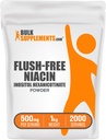 Bulk Assupports.com Flush Free Niacin Powder - as Inositol 六硝酸盐,维生素B3 Supplement, Niacin 500mg Flush Free - Gluten Free, 每役500mg, 1kg(2.2磅)(一包)