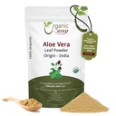ORGANIC WEY Aloe Vera 粉末(阿洛埃巴巴登斯) - 有机和科舍认证 | Raw, Vegan, Non GMO & Gluten Free | UDA认证 印度(16 Oz)