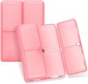 FYY Daily Pill organister, 7 Competments Portable Pill Case 旅行 Pill organister,[打包设计] Pill box for Purse Pocket to hold Vitamins, Cod Liver Oil, Suppless and Medication-Clear Red 存档副本 存档副本.
