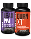 Jacked Factory Lean PM Night Time Fat Burner,睡眠援助补充剂, & Appetite 抑制剂(60 Capsules) & Burn-XT临床研究脂肪燃烧器和体重损失补充剂(120 Capsules)