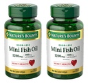 大自然的丰产迷你鱼油软胶 1290 mg,Omega-3,支持心脏健康,Odor-Less,90 Mini Coated Softgel - pack of 2