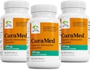 Terry Natural CuraMed 375mg - 脑和免疫健康支持的抗氧化剂补充剂 - 含有Curcumin & Turmeric 基本油的饮食补充剂 - 草药肝脏支持 - 60 Softgels (Pack of 3)