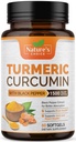 Turmeric Curcumin 补编 1500mg - BioPerine Black Pepper 提取高级吸附Curcuminoids for Natural's Joint Support - Antioxidant Herbal Supplement for Men和Men, Non-GMO - 60 Softgels (英语).