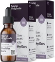 Marie Orients Natural Ear Oil Drops 防止感染的Mullein Garlic Oil Ear Drops 预防感染的草药 Ear Ache 成人、儿童与宠物、Soothes Ear Pain 和 Wex 清除、Earache 补救(2包)