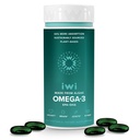Iwi Omega-3, 30种软胶(30种服务),Vegan Plant-Plant-Algae Omega 3,配有EPA + DHA,全Body辅助饮食补充,Krill & Fish油替代品,无鱼味余味