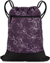 女性画弦 Gym Bag 持久轻量级 Gym Cinch 背包 图形设计 QQ 健身和体育 QQ Plum - 花