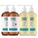 快乐Cappy Daily Medicated Shampoo and Body Wash Bundle - Baby Dandruff Shampoo, 帮助摇篮帽和Seborrheic 皮肤炎, 降低红度, 皮肤科医生测试, 无碎片 - 4片