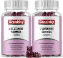 L Glutamine 1000mg Gummys - 肌肉救济和免疫支持,氨基酸补充剂,配有镁Glycnate,Vegan & Non-GMO, Gluten Free (120 Counter)