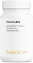 SUPERSMART - 维生素D3 1000 IU/日 - 强化骨骼的维生素 - 细胞保护者 QQ 非GMO & Gluten Free - 150 Softgels