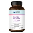 维生素世界三强Omega 3 鱼油 1360 mg 补充,950 mg 活Omega-3 脂肪酸与EPA & DHA,支持心,脑和联合健康,Gluten Free,120 Softgels,4个月供应