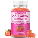 Vegan Collagen Gummys for Women and Men - 与Biotin,维生素C, & Zinc 换成皮肤稀疏剂,头发生长,强钉,和联合支持,60个计数