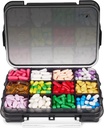 Fullicon Daily Travel Moisture Profile Pill case with 12 Extra Great Competion, Pill organner with 3 Security Buckles, 含有可移动分割器的维生素大补充箱(黑色)