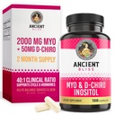 Ancient Bliss Myo & D-Chiro Inositol 补编,40比1比例,帮助支持妇女的有机功能,维生素B8 帮助规范月经周期,每服务2050mg,120 Vegan Capsules