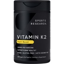体育研究维生素K2作为MK-7 100mcg与椰子MCT Oil-120 Veggie软胶(4个月供应) Vegan认证,非GMO认证,Gluten & Soy Free