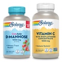 SOLARAY D-Mannose 1000mg 配有 CranActin Cranberry 提取器(150ct)和维生素C 1000mg 配有 Bioflavoids (250ct) - Urinary Tract, Bladder Health and Immun Support Bundle - Vegan, 60日保障