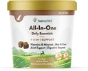 NaturVet All-in-One Dog Supplement - 用于联合支援,文摘,皮革,大衣护理 – 狗多维塔明与矿物,Omega-3, 6, 9 – 狗无小麦维生素 – 60 Soft Chews