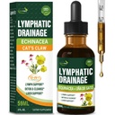 Cleavers Lymphatic Drawage Drops 增强淋巴系统解毒清洁剂, Echinacea, Milk Tetle, Cats Claw, Turmeric, Dandelion, Burdock Immune Support Suppless. 2oz (英语).
