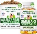 过敏性减肥 + Omega 3 Bundle - 抗痒皮肤和皮肤过敏补充剂 + Omega 3 鱼油 + EPA & DHA 脂肪酸 - ITCHING&Paw Licking + 联合健康 - 120 Chews + 180 软胶 - 在美国制造