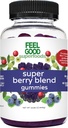 Feel Good Foods Super Berry Multivitamin Super Berry Super Berry Super Berry 多维特敏 Super Berry Super Berry Acai, Amla, Lingonberry, Maqui, Bilberry, 以及 Aronia Berry Gummys, Berry Flavor, Vegan, Non-GMO, 60 伯爵