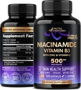 Niacinamide 500 mg - 维生素B3 无氟形态 Niacinamide 补充剂 - 健康清洁皮肤和抗氧化剂支持剂 - 配有锌和维生素C - 实验室测试,Vegan & NON-GMO - 在美国制造 - 120 Capsules