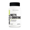 NutraBio Acetyl L-Carnitine(ALCAR)补编,500mg -- -- 支持自然能源生产、代谢管理和整体健康,90卡普尔