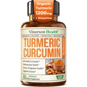 Turmeric Crucumin 配黑椒抽取剂-高概率有机图尔 1200mg和95% Crucuminoids 用于联合和消化健康- 联合支助补编- 60 Vegan Crucuma Capsules