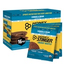 Honey Stinger Organic Gluten Free Cookies & Cream Waffle, Energy Stroopwafel for 锻炼,耐力和性能,家庭运动营养与健身,工作前和期间运动营养,16 Waffles, 16.96 Ounce