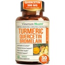 Quercetin with Bromelain Turmeric Crucumin 补编 – 过敏救济,联合和免疫支持 – 有机图尔克补充 黑色辣椒(Bioperine) – 60 Quercetin 500mg Capsules