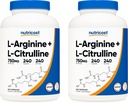 营养成本 L-Arginine L-Citrulline 综合体 750mg, 240 capsules (2瓶) - 非 GMO