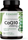 EMERALD LABS CoQ10 200mg - 含天然维生素E的精液健康补充剂 - 支持抗氧化剂,环流,能量和心脏健康 - 30 capsules(30天供应)
