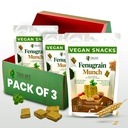 Tad Bit's Fenugrain Munch – Premium Indian Handy Vegan Snacks Crackers – 基于植物的 Vegan 成人和儿童健康小吃 – 乳品自由,糖质自由小吃 – 低卡罗里 整体小麦消化饼干(3包,600克拉姆)