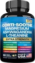 Corti-Suothe Cortisol补编,甘油酸镁,200mg L-Theanine 150mg Ashwagandha 150mg Phosphatidylserine Cortisol经理狮子 Mane Ginkgo Biloba Bacopa Monnieri Valerian Root(60章)