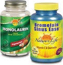自然生活 Monolaurin & Bromelain Sinus Ease Bundle 健康免疫功能与呼吸支持 | 90ct, 100ct