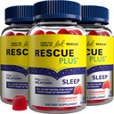 Bach RESCUE PLUS 美拉图宁睡眠Gummys,天然草莓Flavor,睡眠援助,饮食补充,Vegan,Gluten-Free,无人工火焰,彩色或甜美剂,3 Pack,180计总