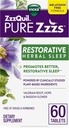 ZzzQuil PURE Zzzs 恢复性草药睡眠,平板,无毒品和荷尔蒙,无梅拉托宁公式,瓦莱里根,Hops,激情花,成人睡眠援助,60个计数