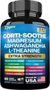 Zoyava Corti-Soothe Cortisol 补充镁 Glycinate 200mg L-Theanine 150mg Ashwagandha 150mg Phosphatidylserine Cortisol 经理 狮子 Mane Ginkgo Biloba Bacopa Monnieri Valerian 60 根盖