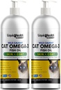 液态健康宠物 野生捕食Omega 3 鱼油换猫 - 液态Omega 3 配有EPA+DPA+DHA的猫类补充剂 - 减少痒痒,支持联合,豁免,大脑,心脏健康 - 美国制造(2包)