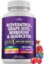 新AGE Resveratrol,柏柏林,葡萄种子提取,Quercetin - 双酚增生,N-Acetyl Cysteine,Acai提取-60 Capsules