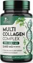 多烯烃补充剂 2400 mg - 水解剂类型 I, II, III, V & X 多烯烃综合剂 , Collagen Peptides 补充剂, 毛发, 皮肤, Nail, & 联合支持补充剂, 非 GMO - 120 Capsules