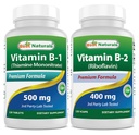 最佳天然维生素B1作为锡胺单硝酸酯500毫克和维生素B2(Riboflavin)400毫克