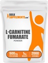 Bulk Assupports.com L-Carnitine Fumarate Powder - Carnitine Assupports, 运动营养, L-Carnitine 500mg - Gluten Free, 每役500mg, Gluten Free, 1kg (2.2磅) (Pack of 1)