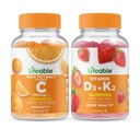 活生生的维生素C 750mg + 维生素D3 + 维生素K2,Gummys Bundle - Great Tasting, Vitamin Supplement, Gluten Free, GMO Free, Chewwable Gummy (英语).