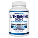 Arazo 营养 L- Theanine 250mg(超强)与 Inositol 100mg, 120 Capsules 蔬菜