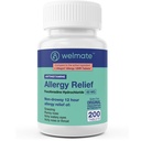 WELMATE - 过敏性缓解 - Fexofenadine HCl 60 mg - 12小时非昏睡性安非他明 - 喷嚏 - Runny Nose - 眼痒、鼻喉 - 过敏性缓解片 - 200个计数