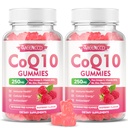 无糖CoQ10 Gummys 250mg,Coenzyme Q10 补充物 Plus Omega-3,维生素B6 & Zinc,高吸收CoQ10 细胞能量和抗氧化剂支持补充物 Raspberry Flavor, Vegan 120Cts