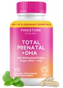 含有DHA、Folate、铁、乔林和维生素B12的产前维生素总数 -- -- 孕前营养 -- -- 妇女产前、妊娠基本素 -- -- 薄荷酶,60卡普苏莱斯,1个月供应量