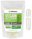 XPRS Nutra 大小 3 空卡普尔 - 100 个清空 Vegan 卡普尔 - 蔬菜药丸 - DIY 蔬菜卡普尔填充 - 蔬菜卡普尔